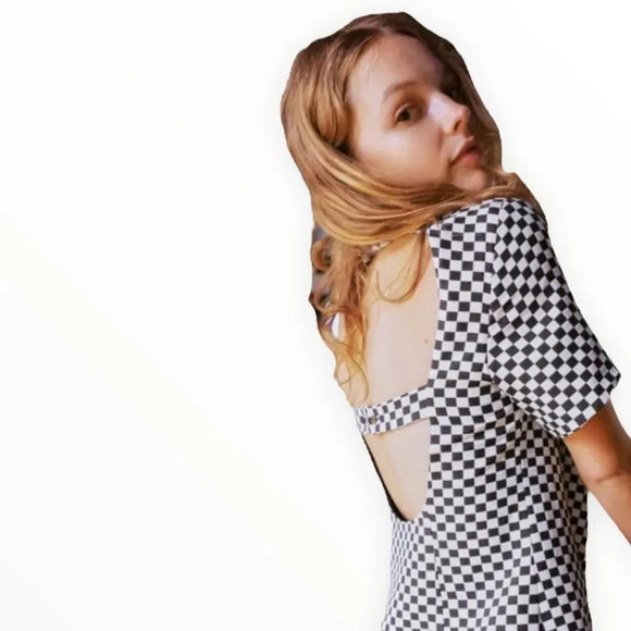 ZARA | Black and White | Check Short Dress - Picture 2 of 9